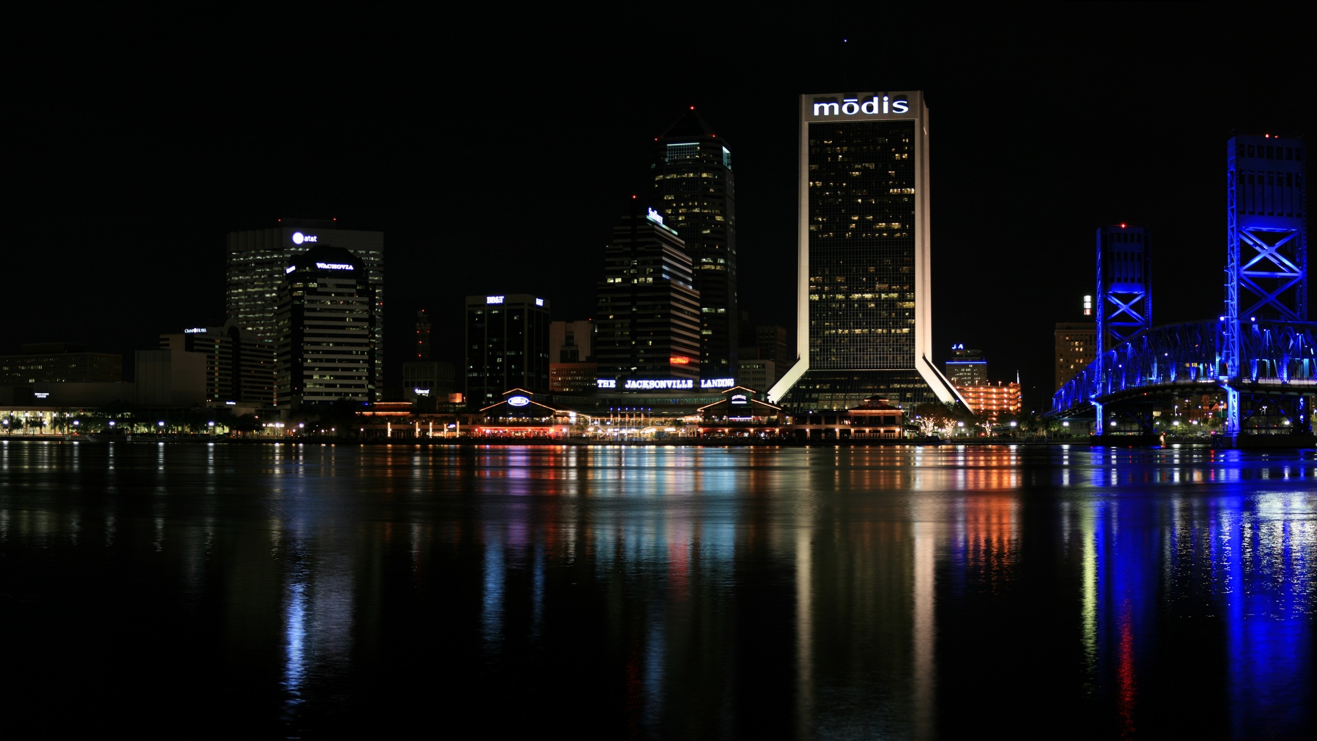 Jacksonville Skyline Night Panorama Digon3